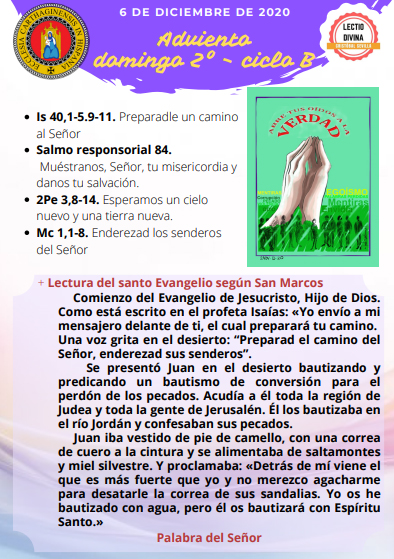 Lectio Divina Segundo Domingo de Adviento - Diócesis de Cartagena - Parroquia del Corpus-Christi - La Purísima - Archena