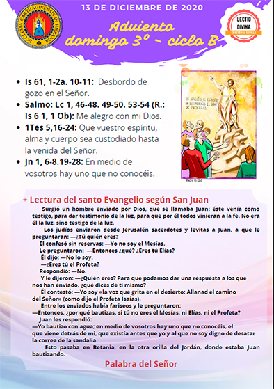 Lectio Divina Segundo Domingo de Adviento - Diócesis de Cartagena - Parroquia del Corpus-Christi - La Purísima - Archena